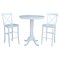 International Concepts Round 36 in Rd Extension Dining Table 40.9 inH, 2 X-Back Bar Height Stools, White, 36 W, 48 L, Wood K08-36RXT-S6133 - alternate 1